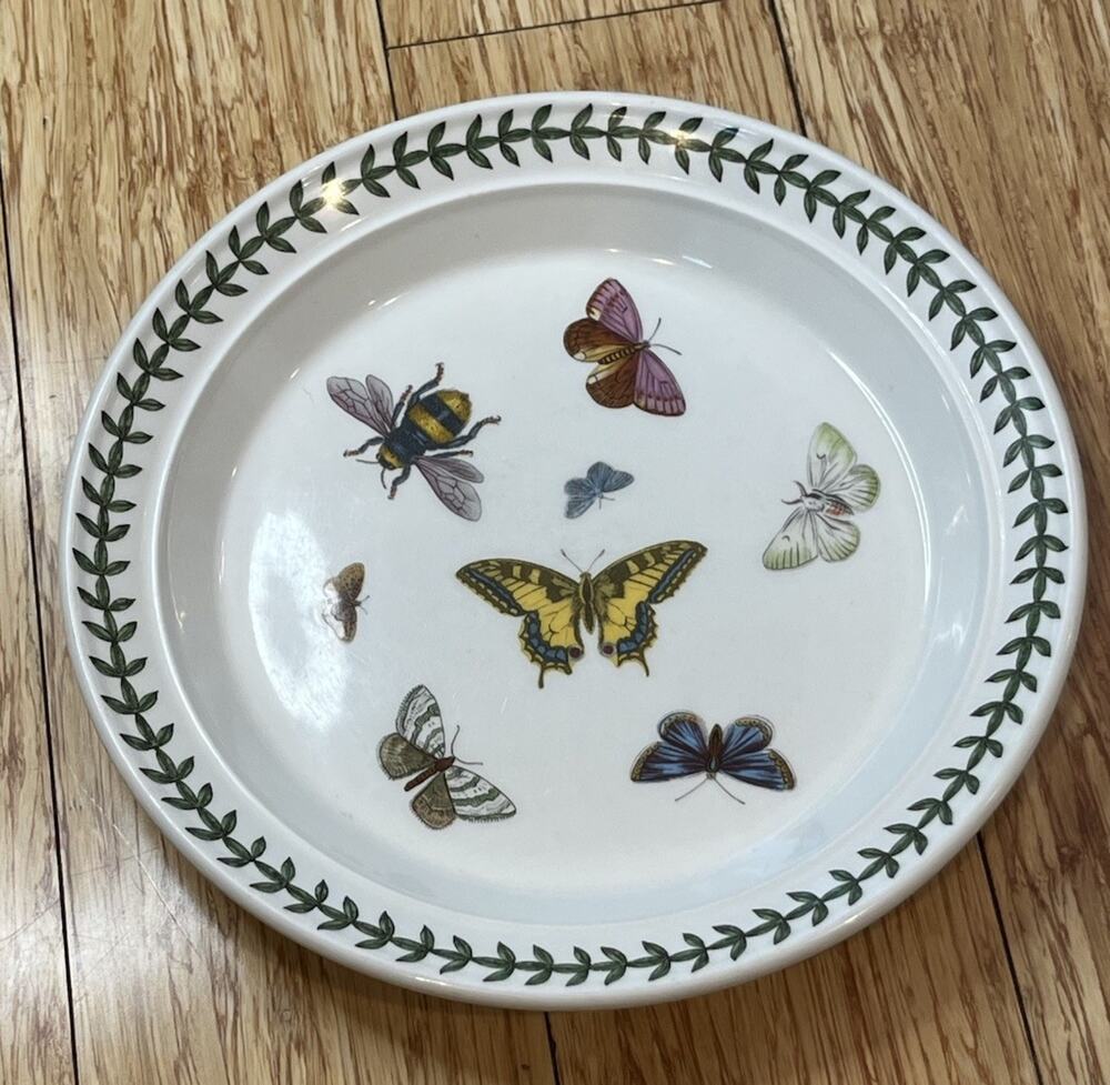 Portmeirion Botanic Garden Salad Plate 8.5” Butterflies Bee Rare Vintage